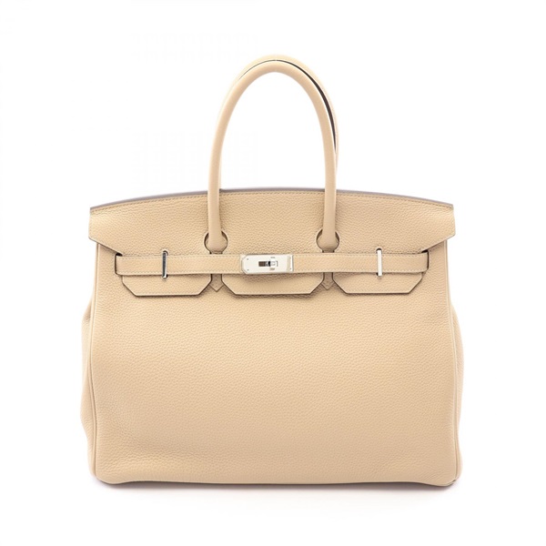 HERMES Birkin 35 Handbag Togo leather Beige Trench SHW Used Women X