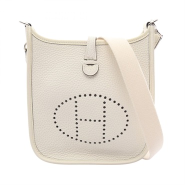 HERMES Evelyne Amazon TPM Shoulder Bag Clemence leather New White SHW Used B