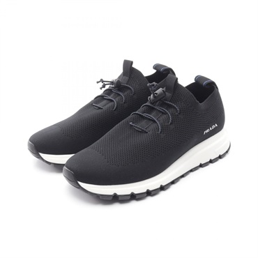 PRADA Knit Socks Mesh Sneakers Shoes #6 Fabric Black Used mens