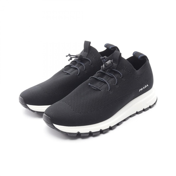 PRADA Knit Socks Mesh Sneakers Shoes #6 Fabric Black Used mens