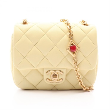 CHANEL Mini Matelasse chain crossbody Shoulder Bag AS3849 Lambskin YW Used GHW