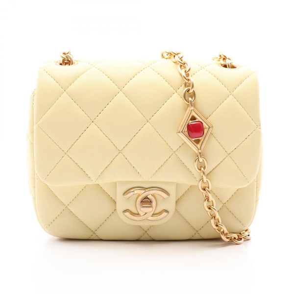 CHANEL Mini Matelasse chain crossbody Shoulder Bag AS3849 Lambskin YW Used GHW