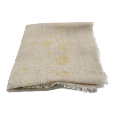 CHANEL Stole wrap scarf shawl cashmere silk Beige Used Women