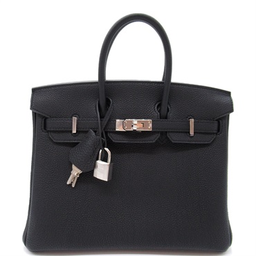 HERMES Birkin 25 hand bag U Togo leather SHW Black Used