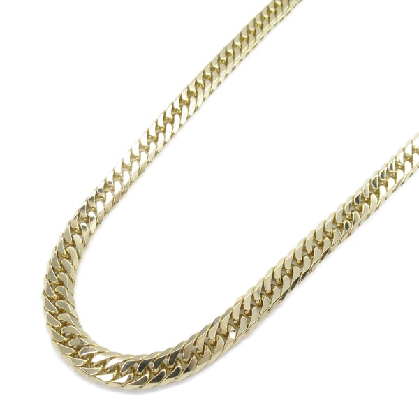 JEWELRY Double 6 side Flat link chain necklace 18KYG Yellow Gold Used unisex