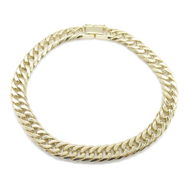 JEWELRY Double 6 side Flat link chain Bracelet 20.5cm 29.1g K18 Yellow Gold Used