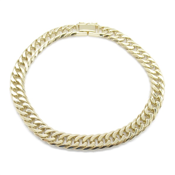 JEWELRY Double 6 side Flat link chain Bracelet 20.5cm 29.1g K18 Yellow Gold Used