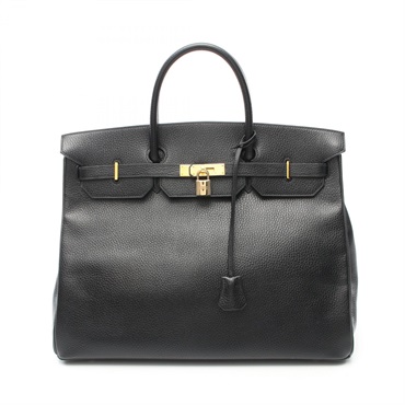 HERMES Birkin 40 Hand bag Y Ardennes leather Black GHW Used