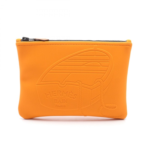 HERMES Neobain Thalassa PM Pouch nyylon Orenge Used BKHW