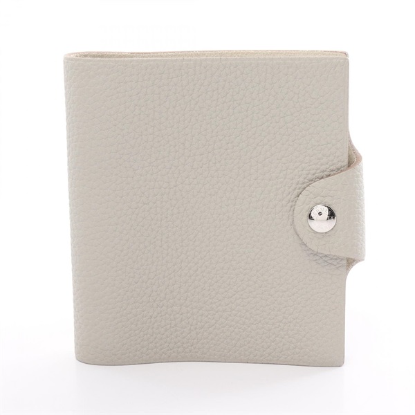 HERMES Ulysse Mini Notebook cover R Taurillon Clemence Gray Used Beton SHW