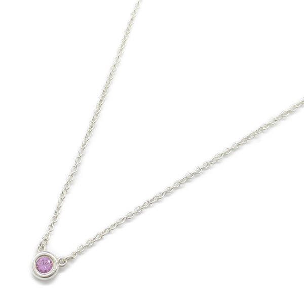 TIFFANY＆CO By the Yard Pink Sapphire Necklace Silver925 Used women pendant