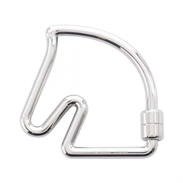 HERMES Cheval key ring metal Silver Used Women