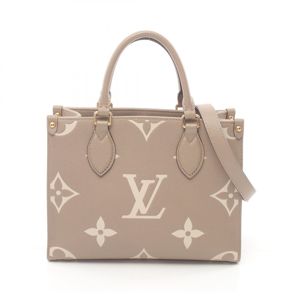 LOUIS VUITTON OntheGo PM Bicolor Hand bag M45779 Monogram Empreinte Tourterelle