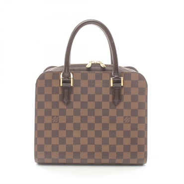 LOUIS VUITTON Triana Handbag N51155 Damier canvas leather Brown Ebene Used Women