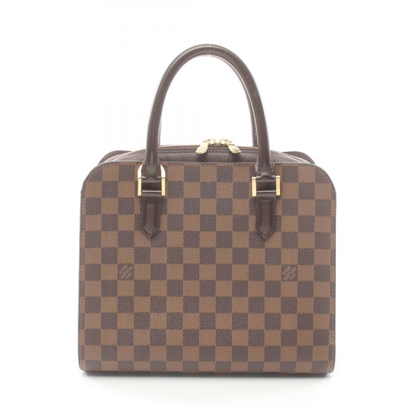 LOUIS VUITTON Triana Handbag N51155 Damier canvas leather Brown Ebene Used Women