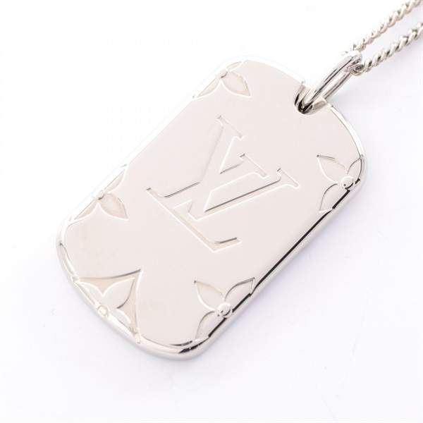 LOUIS VUITTON Rocket Necklace Pendant Monogram Stainless Steel SHW Used LV