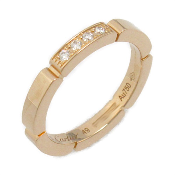 CARTIER Maillon panthere Ring 4P Diamond 18KPG Gold Used #49 US size 4.75 women