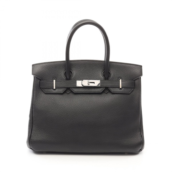 HERMES Birkin 30 Handbag Taurillon Clemence Black Used Women SHW