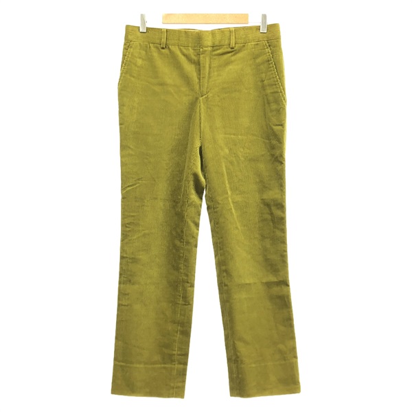 HERMES Corduroy Pants cotton Yellow Used Women size 40