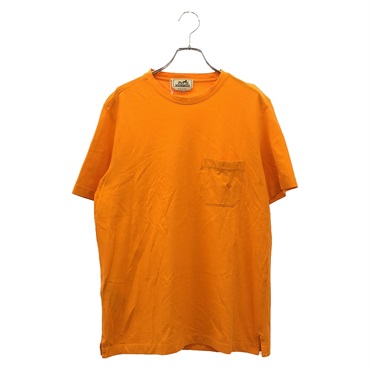 HERMES Short sleeve T-shirt Tops cotton Orange Used Women size M