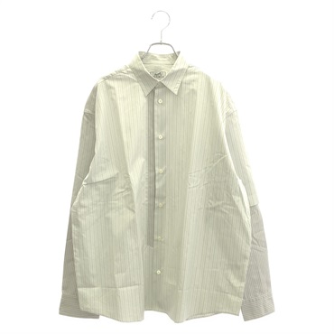 HERMES Switching Long sleeve shirt cotton Gray Used mens size 39