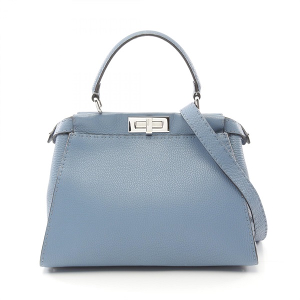 FENDI Peekaboo Regular Selleria 2way Handbag 8BN290 leather Blue Used Women