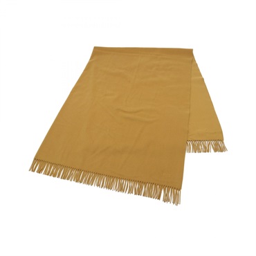 HERMES Large Stole wrap scarf cashmere Brown Used Women
