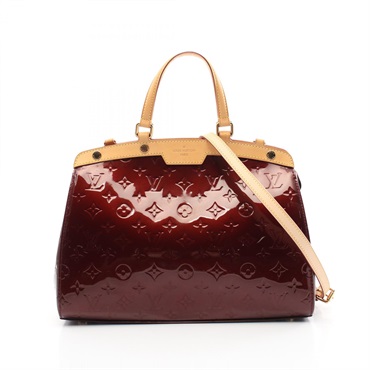 LOUIS VUITTON Blair MM 2way Shoulder Handbag M91690 Vernis leather Red Used LV