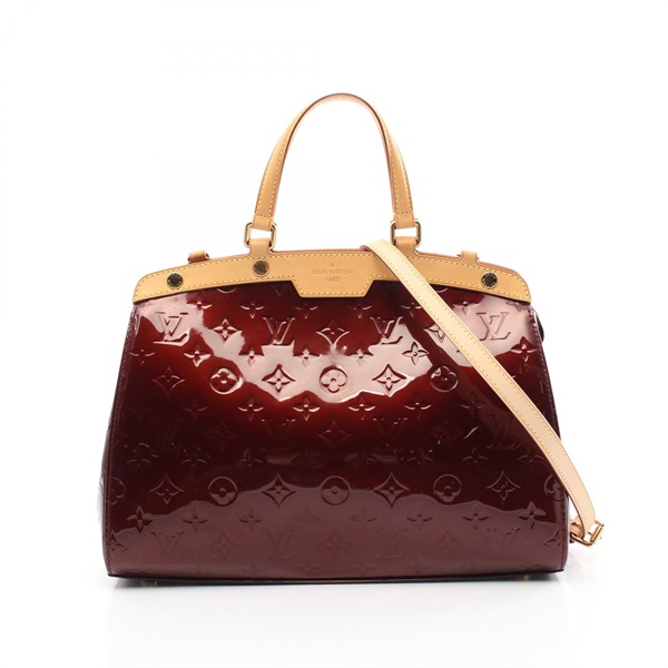 LOUIS VUITTON Blair MM 2way Shoulder Handbag M91690 Vernis leather Red Used LV