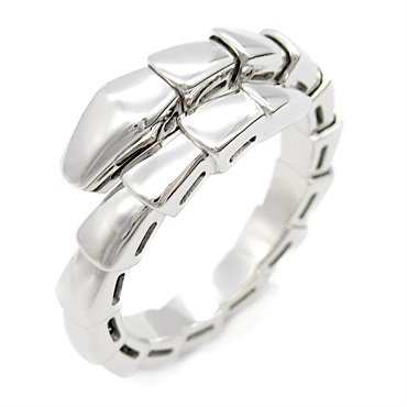 BVLGARI Serpenti Viper Ring 18KWG White Gold Used women US size 5.25 #50