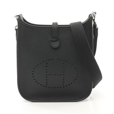 HERMES Evelyne TPM Shoulder Bag W Taurillon Clemence Black SHW