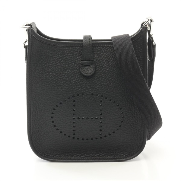 HERMES Evelyne TPM Shoulder Bag W Taurillon Clemence Black SHW