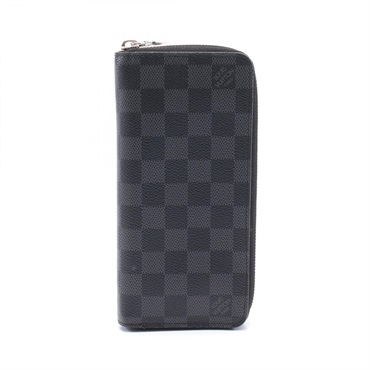 LOUIS VUITTON Zippy Wallet Vertical N63095 Damier graphite canvas Black Used LV