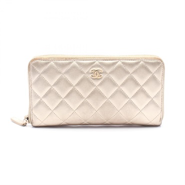 CHANEL Classic Long Zip Wallet Matelasse Around long wallet purse AP0242 leather