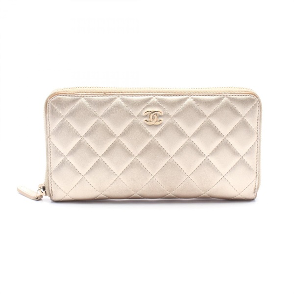 CHANEL Classic Long Zip Wallet Matelasse Around long wallet purse AP0242 leather