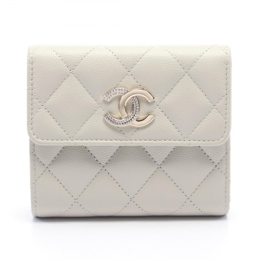 CHANEL Matelasse Small Flap Wallet Tri-fold compact purse AP4173 leather GHW