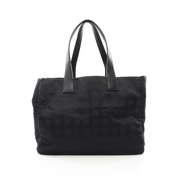 CHANEL New Travel Line MM Tote Bag A15991 leather Nylon canvas Black Used Women