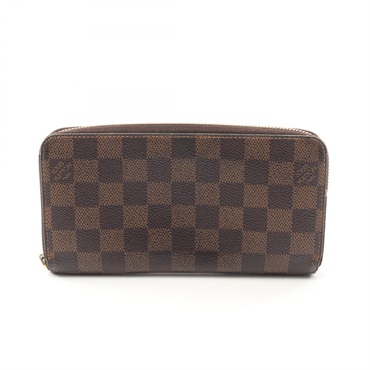 LOUIS VUITTON Zippy around long wallet N60015 Damier  canvas Ebene Used unisex