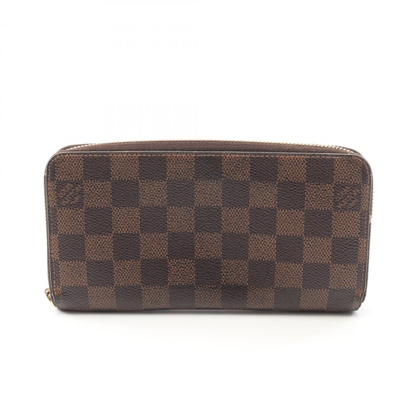 LOUIS VUITTON Zippy around long wallet N60015 Damier  canvas Ebene Used unisex
