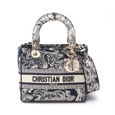Christian Dior LADY D-LITE Medium Hand crossbody tote bag M0565OTDT_M808 canvas
