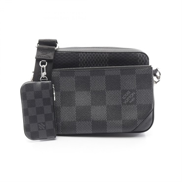 LOUIS VUITTON Trio Messenger Shoulder Bag N50017 Damier graphite canvas BK Used