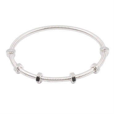 CARTIER Ecrou de Cartier Bracelet B6049617 18KWG White Gold Used Women