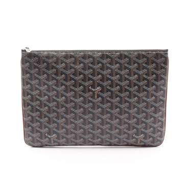 GOYARD Senna MM Business Clutch Bag Canvas Brown Used Unisex