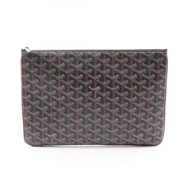 GOYARD Senna MM Business Clutch Bag Canvas Brown Used Unisex