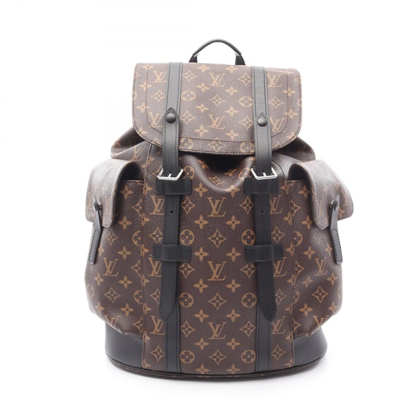 LOUIS VUITTON Christopher MM Backpack M43735 Monogram macassar canvas Black used