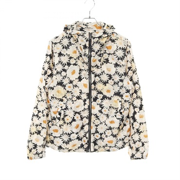 BURBERRY Daisy Print Zip-up Hoodie Blouson 4069732 Nylon Black Beige #46 mens