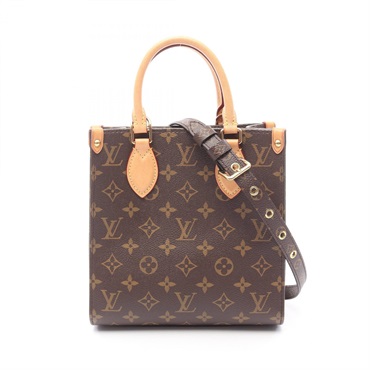 LOUIS VUITTON Sac Plat BB Shoulder Handbag M45847 Monogram canvas Used Brown LV