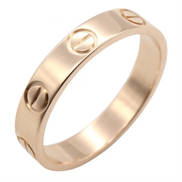 CARTIER Mini Love Ring 18KRG Pink Rose Gold Used Size 50 /US 5
