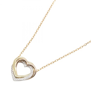 CARTIER Trinity Heart Necklace Pendant 18KYG 18KRG Diamond Used 38~40.5cm