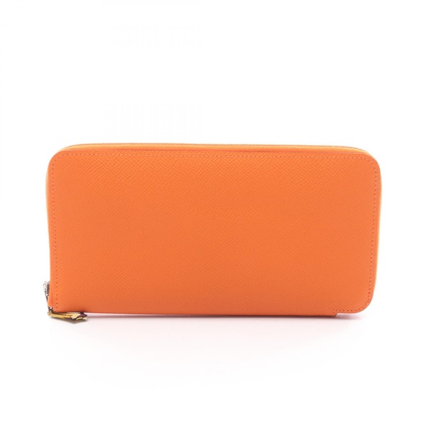 HERMES Azap long silk in wallet Epsom leather Orange Used Women M SHW